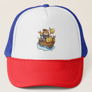 Kapitän Meowbeard � Lustige Piratenkatze Grafik Truckerkappe