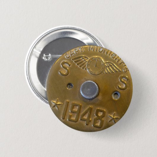 Kapitän Midnight Decoder Badge 1948 Button (Vorne & Hinten)
