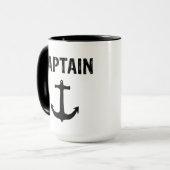 Kapitän, minimalistisches Design Tasse (Vorderseite Links)