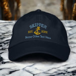 Kapitän mit Anker Personalisiert Bestickte Baseballkappe<br><div class="desc">Bestickte Kapitän Kappe .. Ideal für Segler .. Kapitän und Seil und personalisierter Anker von Ricaso</div>