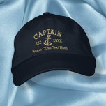 Kapitän mit Anker Personalisiert Bestickte Kappe<br><div class="desc">bestickte Captain Cap .. ideal für Segler .. Kapitän und Seil und Anker personalisierte Kappe aus Ricaso</div>