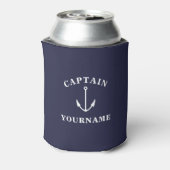 Kapitän mit Ihrem Namen Nautical Anchor Can Cooler Dosenkühler (Kanne Rückseite)