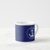 Kapitän Mit Monogramm Name Blue Espressotasse (Vorderseite Rechts)