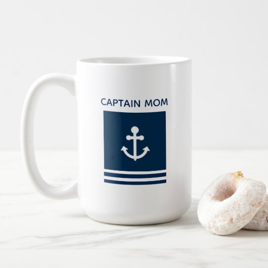 Kapitän Mom Anchor Coffee Mug Kaffeetasse (Mit Donut)
