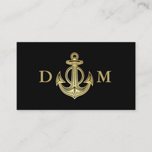 Kapitän Monogram Black Visitenkarte (Vorderseite)