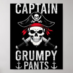 Kapitän Mpy Hose Bewerte Humor Totenkopf Grafik Poster