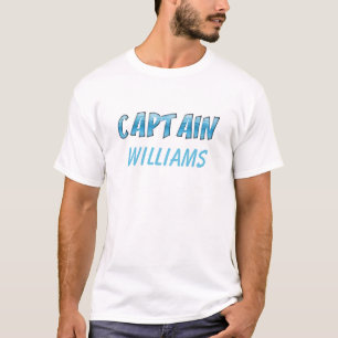 Kapitän Name Ocean Water Sea Blue Typografy T-Shirt
