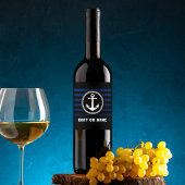 Kapitän Name und Schiff gestreift Weinetikett