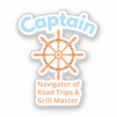 Kapitän – Navigator von Road Trips Aufkleber (Vorderseite)