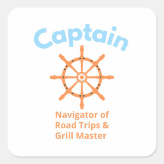 Kapitän – Navigator von Road Trips Quadratischer Aufkleber