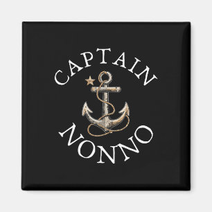 Kapitän Nonno Segelboot Bootsfahren Vintage Anker Magnet