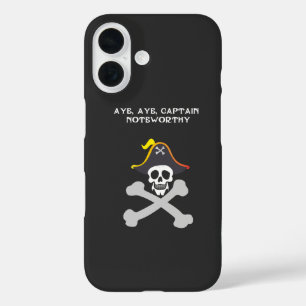 Kapitän Noteworthy Totenkopf und Piratenschädel iPhone 16 Hülle