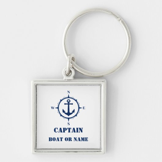 Kapitän oder Name des Schiffes Name Nautical Compa Schlüsselanhänger (Vorne)