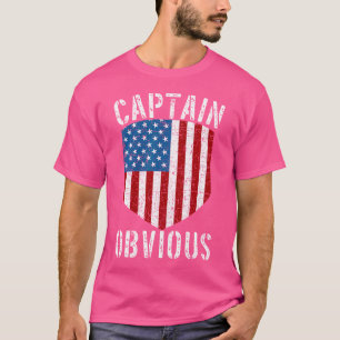 Kapitän Offensichtlich Amerikanischer Flagge Schil T-Shirt
