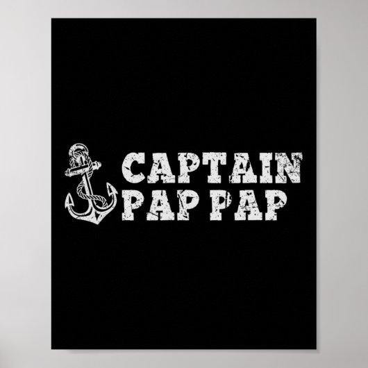 Kapitän Pap-pap Segelboot Pappap Boot Anker Poster (Vorne)