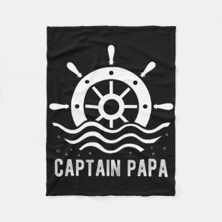 Kapitän Papa Boating Father's Day Pontoon Kapitän  Fleecedecke