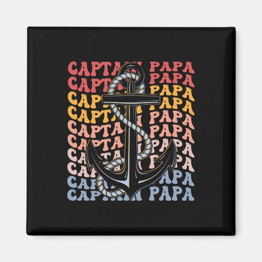 Kapitän Papa Groovy Boating Papa Magnet (Vorne)