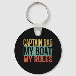 Kapitän Papa Mein Boot Meine Regeln Lustig Retro Y Schlüsselanhänger