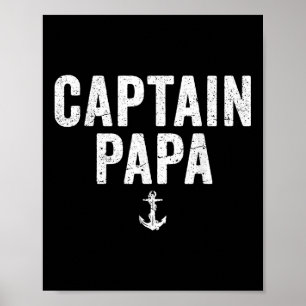 Kapitän Papa Pontonboot Seefischerei Bootfahren Se Poster