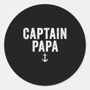 Kapitän Papa Pontonboot Seefischerei Bootfahren Se Runder Aufkleber