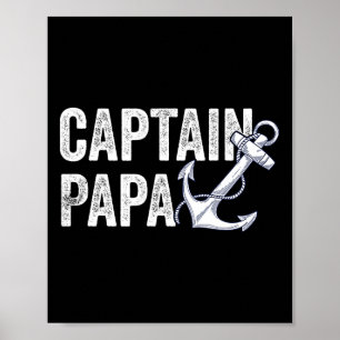 Kapitän Papa Pontoon Geschenk See Segler Fischerbo Poster