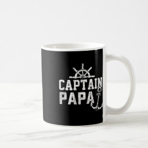 Kapitän Papa Pontoonbootfahren Angeln See Segeln Kaffeetasse