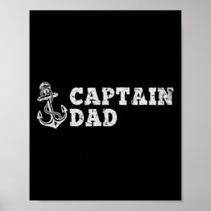 Kapitän Papa Segelboot Vintage Boot Anker Fu Poster