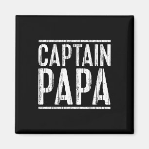 Kapitän Papa Shirt Pontonboot Vatertag Fischen Magnet