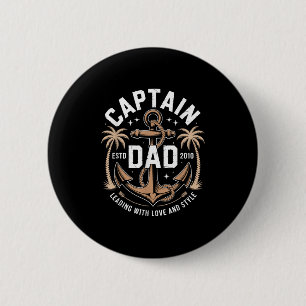 Kapitän Papa Vatertag -Geburtstagsidee Anführer Va Button