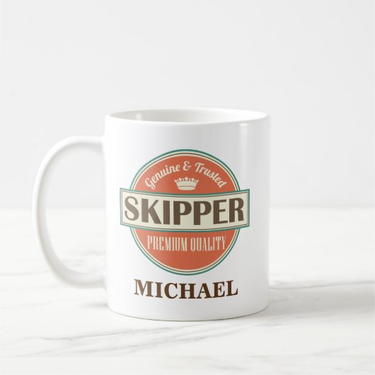 Kapitän-personalisiertes Büro-Tassen-Geschenk Kaffeetasse (Links)