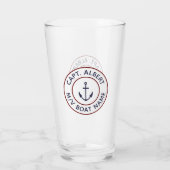 Kapitän Personalisiertes White Blue Anchor Logo Gl Glas (Rückseite)