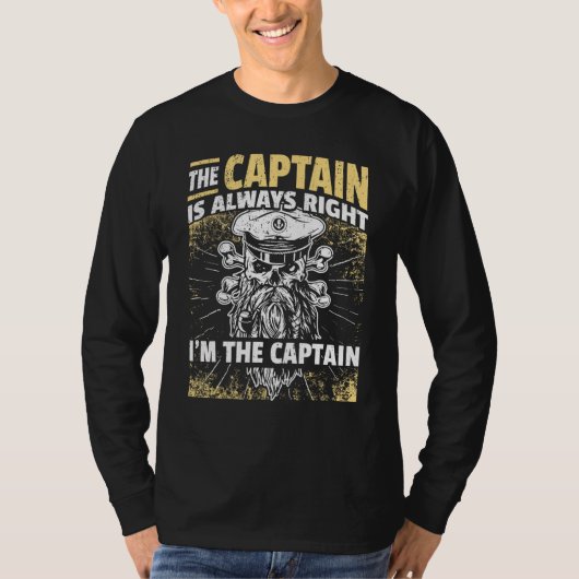 Kapitän Pontonboot I Skipper Pontonbootfahren T-Shirt (Vorderseite)