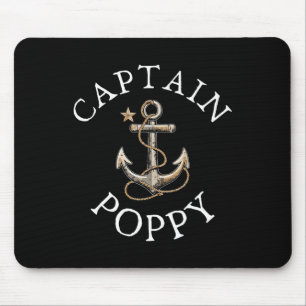 Kapitän Poppy Boot Segeln Segelboot Vintage Anker Mousepad