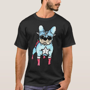 Kapitän Puggy Abendessen Pug Pug Hund Süßer Welpe  T-Shirt