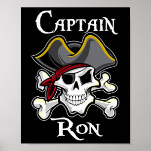 Kapitän Ron Vintage Personalisiertes Piratenbootfa Poster