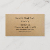 Kapitän Rustic Kraft Visitenkarte (Rückseite)