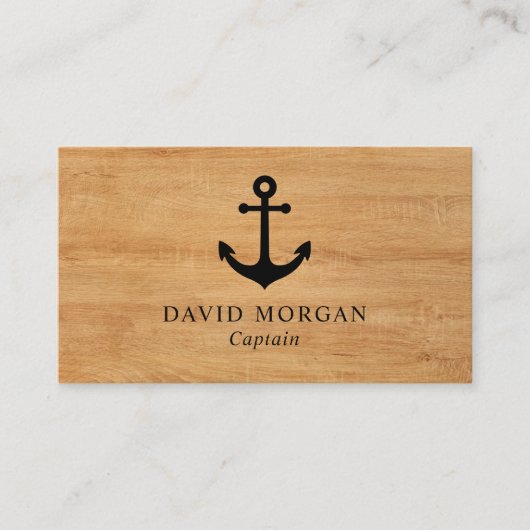 Kapitän Rustic Wood Visitenkarte (Vorderseite)