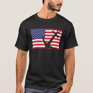 Kapitän Sailing America Flag Maritime USA H T-Shirt