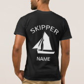 Kapitän Sailname Mens Black T - Shirt (Rückseite)