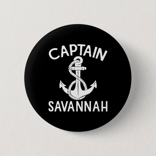 Kapitän Savannah Yacht Bootfahren Schiff Anker Boo Button (Vorderseite)