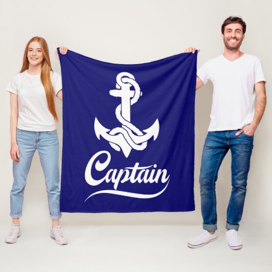 Kapitän Segelboot Anker Nautisches Design Fleecedecke (Beispiel)