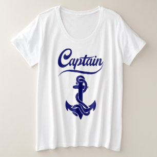 Kapitän Segelboot Anker Nautisches Design Große Größe T-Shirt