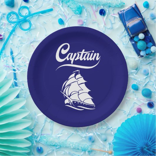 Kapitän Segelboot Anker Nautisches Design Pappteller (Party)