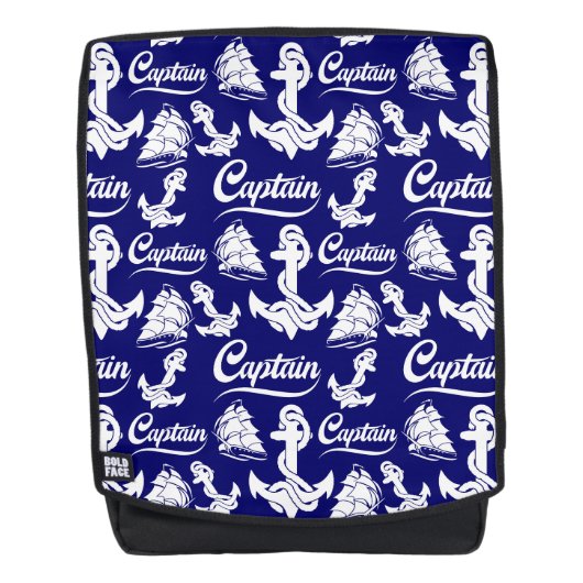 Kapitän Segelboot Anker Nautisches Design Rucksack (Vorderseite)