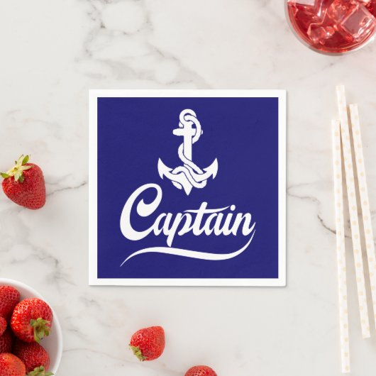 Kapitän Segelboot Anker Nautisches Design Serviette (Beispiel)