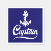 Kapitän Segelboot Anker Nautisches Design Serviette (Vorderseite)