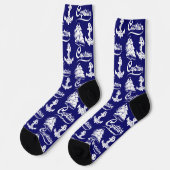 Kapitän Segelboot Anker Nautisches Design Socken (Linkes Detail)