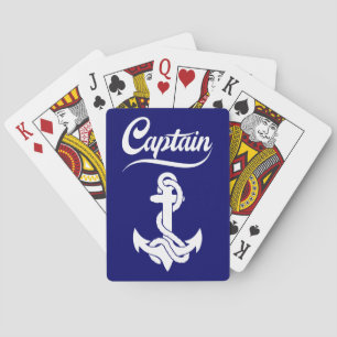 Kapitän Segelboot Anker Nautisches Design Spielkarten