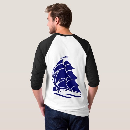 Kapitän Segelboot Anker Nautisches Design T-Shirt (Schwarz voll)