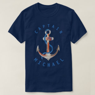 Kapitän Shirt Watercolor Anchor Personalized